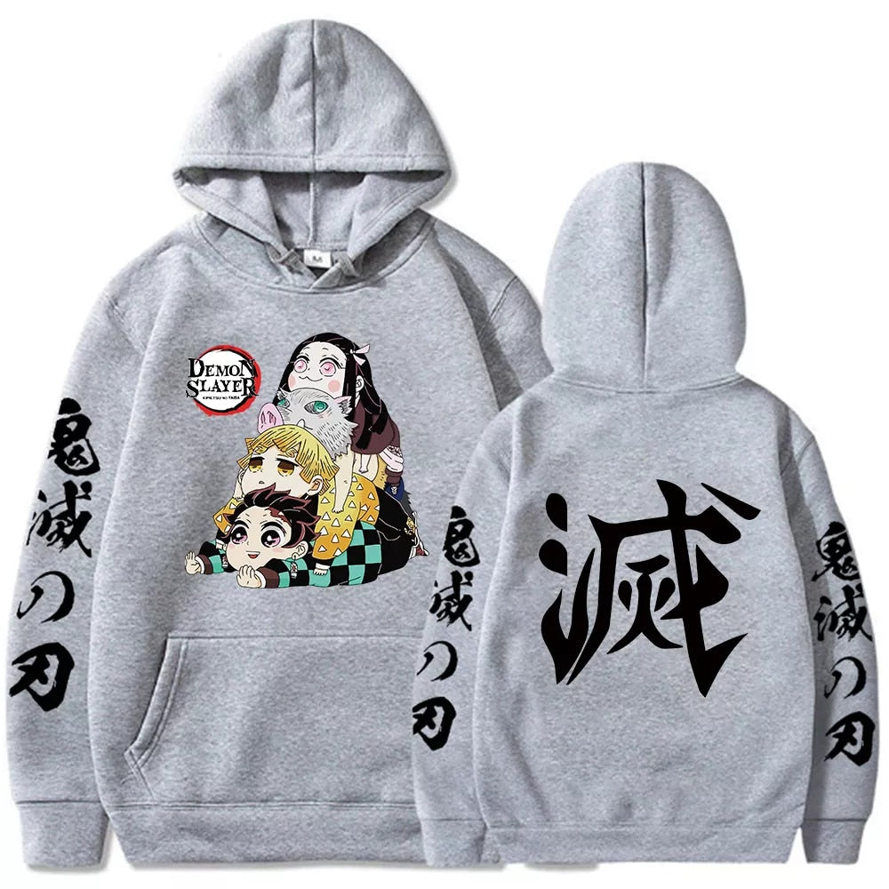 Demon Slayer Oversized Long Sleeve Sweatshirt - Anime Fantasy Land