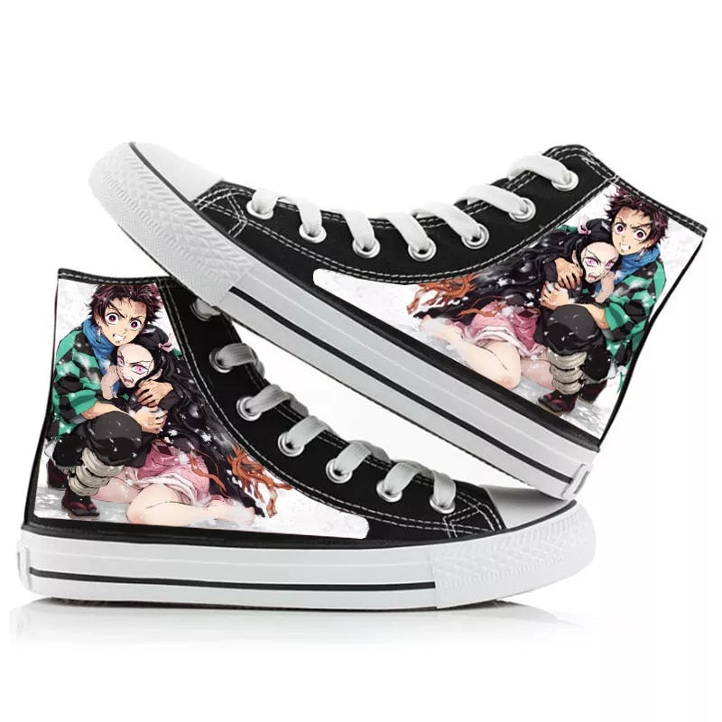 Demon Slayer Print Canvas Shoes - Anime Fantasy Land