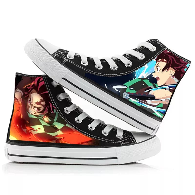 Demon Slayer Print Canvas Shoes - Anime Fantasy Land