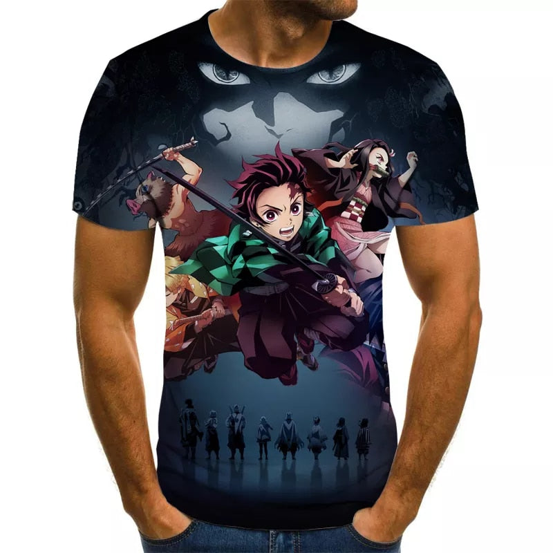 Demon Slayer 3D Printed T-Shirt - Anime Fantasy Land