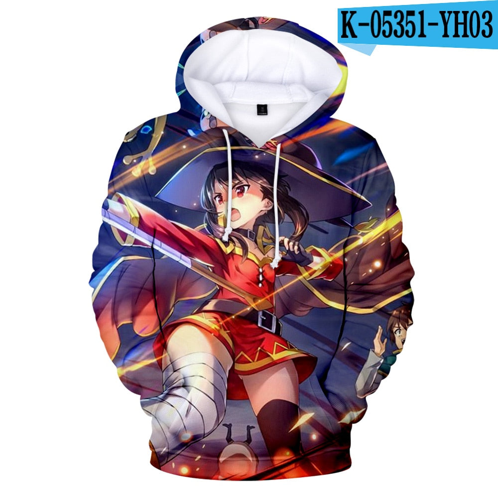 Manga Konosuba Megumin 3D Hoodie Unisex