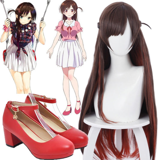 Rent A Girlfriend Ichinose Mizuhara Chizuru Cosplay Shoes and Wigs
