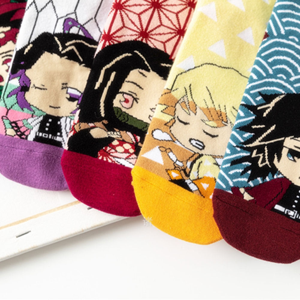 Demon Slayer High 5 Pairs  Socks - Anime Fantasy Land
