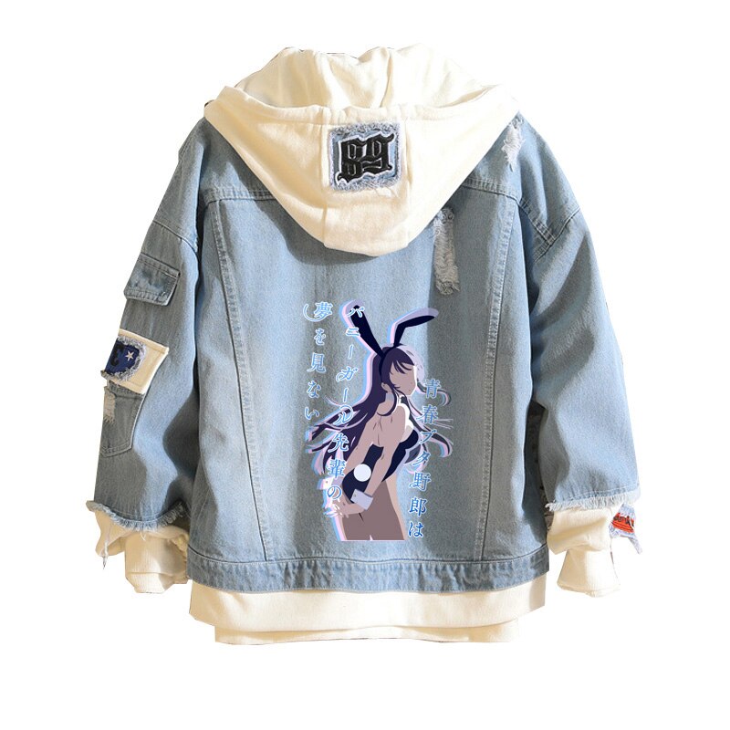 Rascal Does Not Dream of Bunny Girl Senpai Denim Hoodies