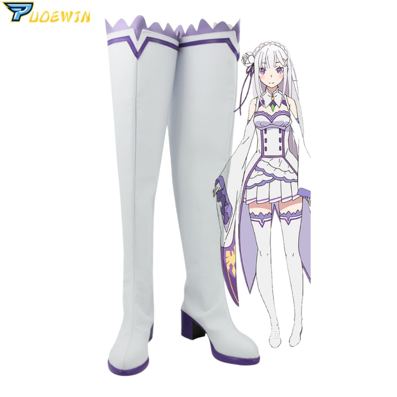 kara Hajimeru Isekai Seikatsu Emilia Cosplay Shoes