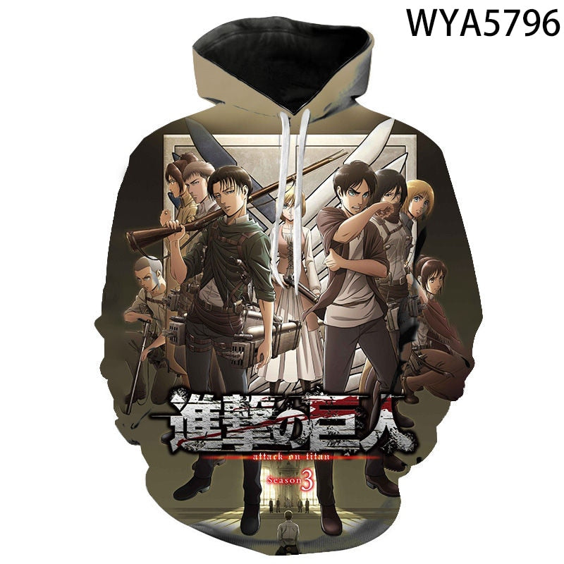 Attack On Titan 3D Printed Sweatshirts