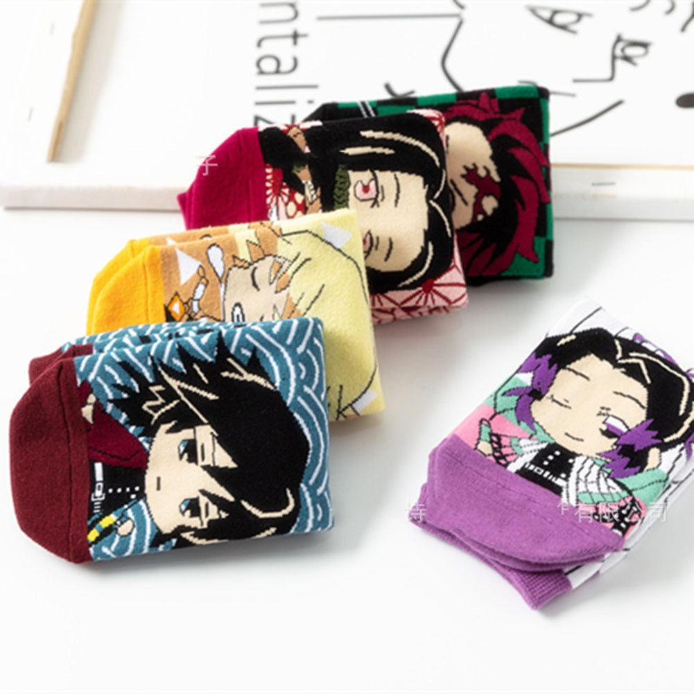 Demon Slayer High 5 Pairs  Socks - Anime Fantasy Land