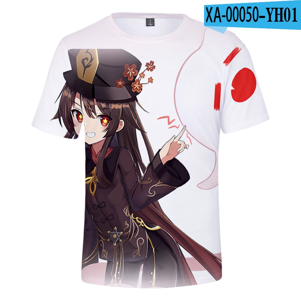 Game Genshin Impact Hu Tao 3D T-Shirts
