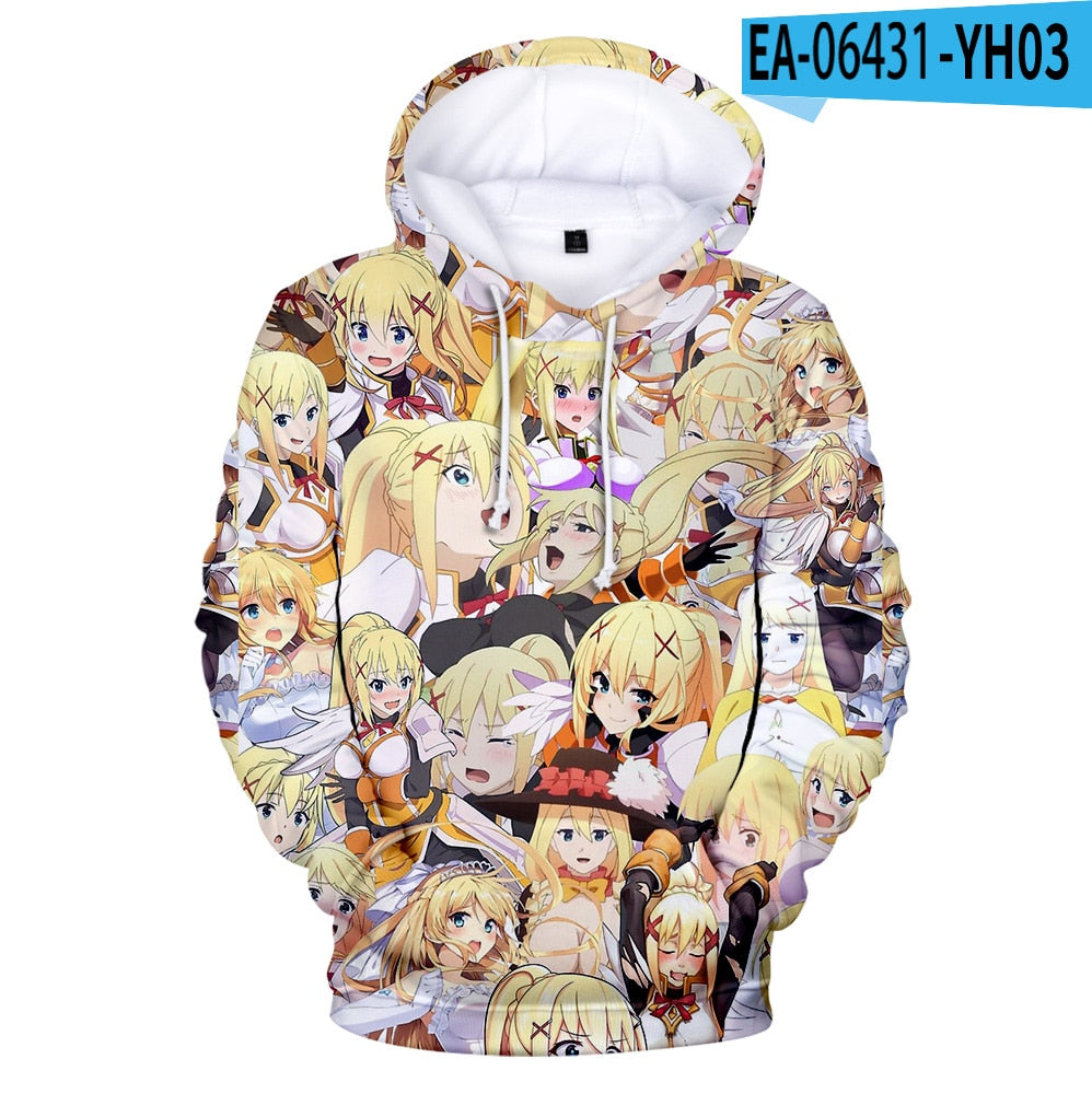 Manga Konosuba Megumin 3D Hoodie Unisex