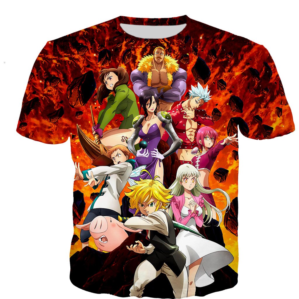 Seven Deadly Sins Nanatsu 3D Printed T-shirts