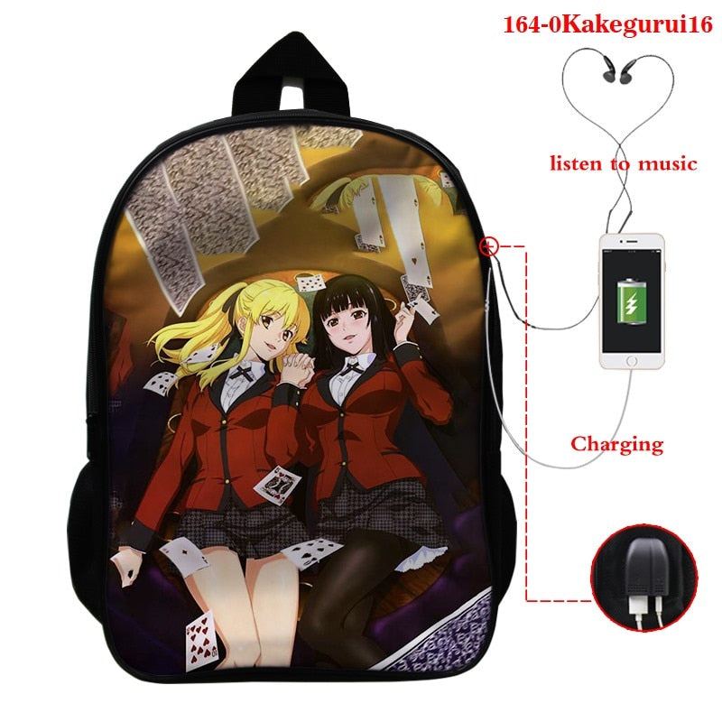 anime characters who travel with backpacks Kakegurui Kawaii Backpack Bag – Anime Fantasy Land