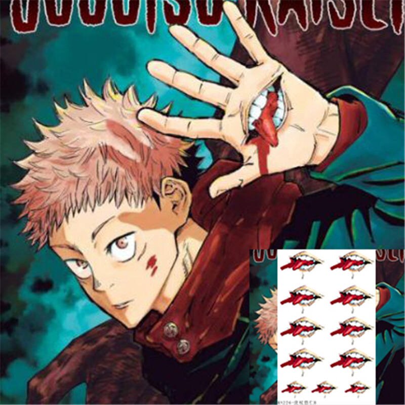 Jujutsu Kaisen Yuji Itadori/Toge Inumaki Cosplay Tattoo Stickers