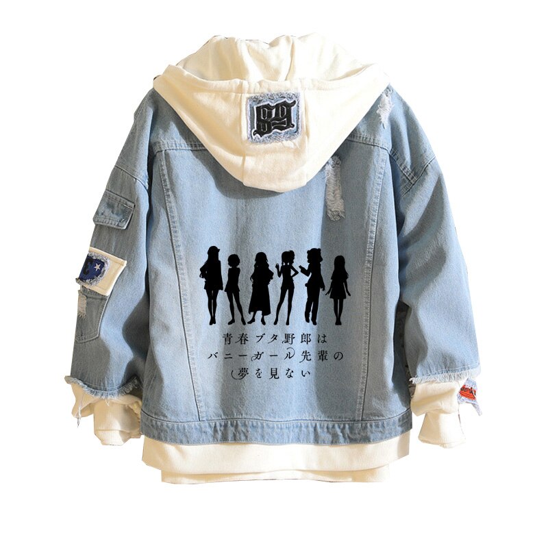 Rascal Does Not Dream of Bunny Girl Senpai Denim Hoodies