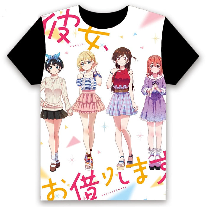 Rent A Girlfriend (Kanojo Okarishimasu) Kazuya Kinoshita /Chizuru Mizuhara Cosplay T-shirts