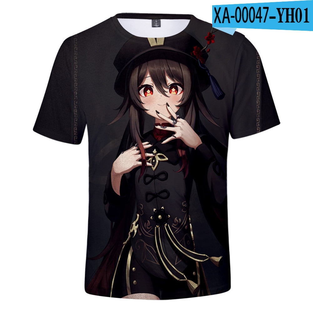 Game Genshin Impact Hu Tao 3D T-Shirts
