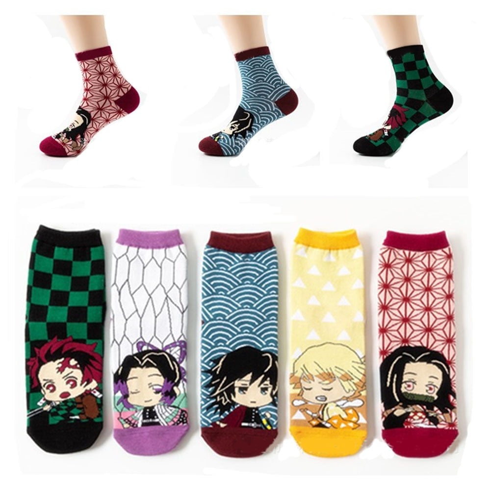 Demon Slayer High 5 Pairs  Socks - Anime Fantasy Land