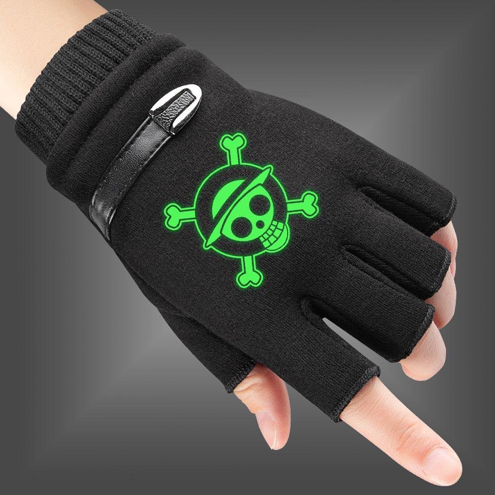 One Piece Pirate Luffy Skull Logo Gloves