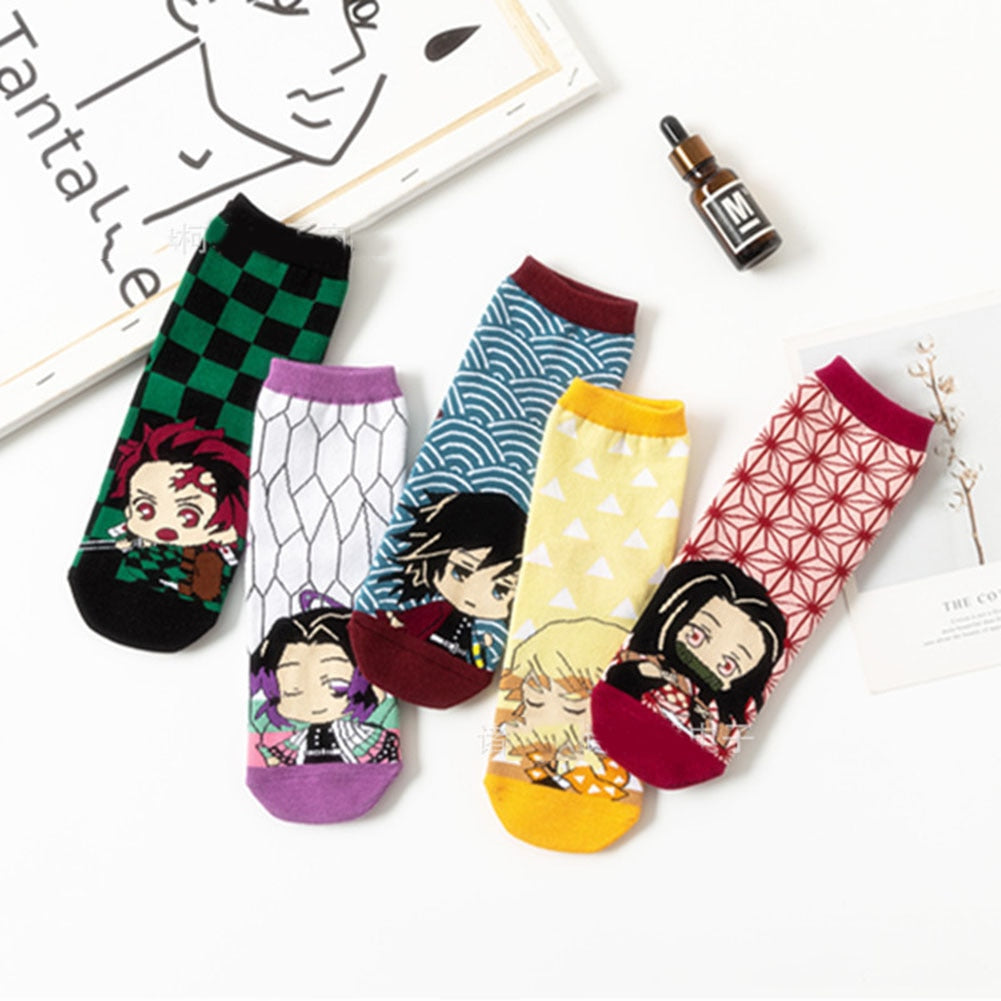 Demon Slayer High 5 Pairs  Socks - Anime Fantasy Land