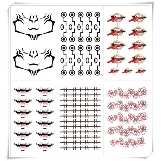 Jujutsu Kaisen Yuji Itadori/Toge Inumaki Cosplay Tattoo Stickers