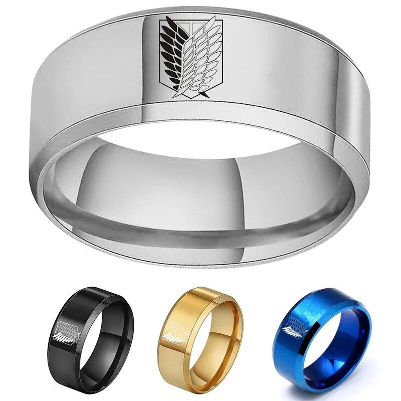 Attack on Titan Titanium Stainless Steel Ring