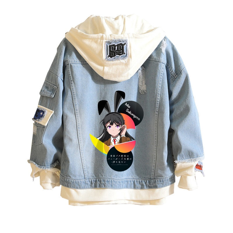 Rascal Does Not Dream of Bunny Girl Senpai Denim Hoodies