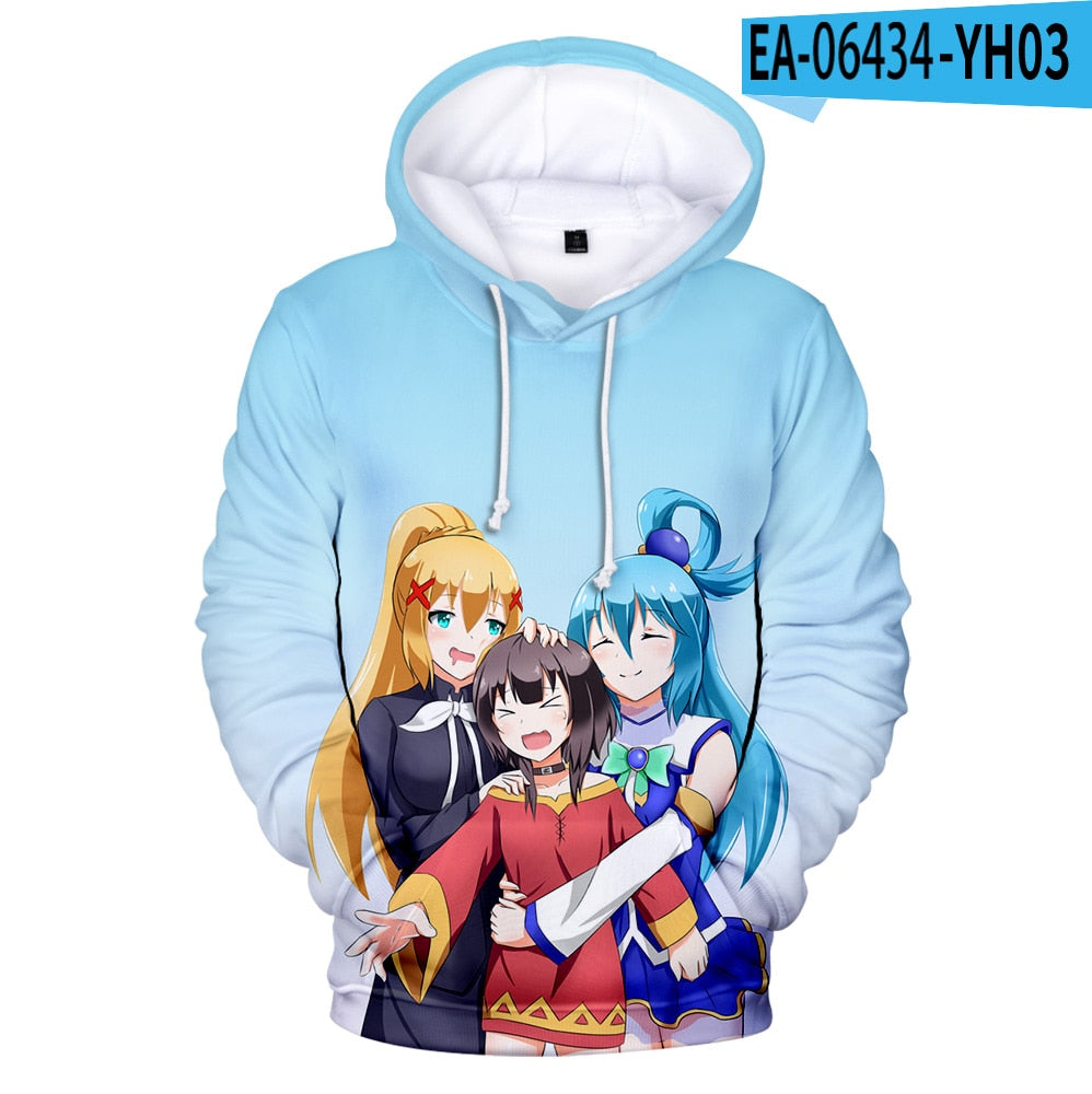 Manga Konosuba Megumin 3D Hoodie Unisex