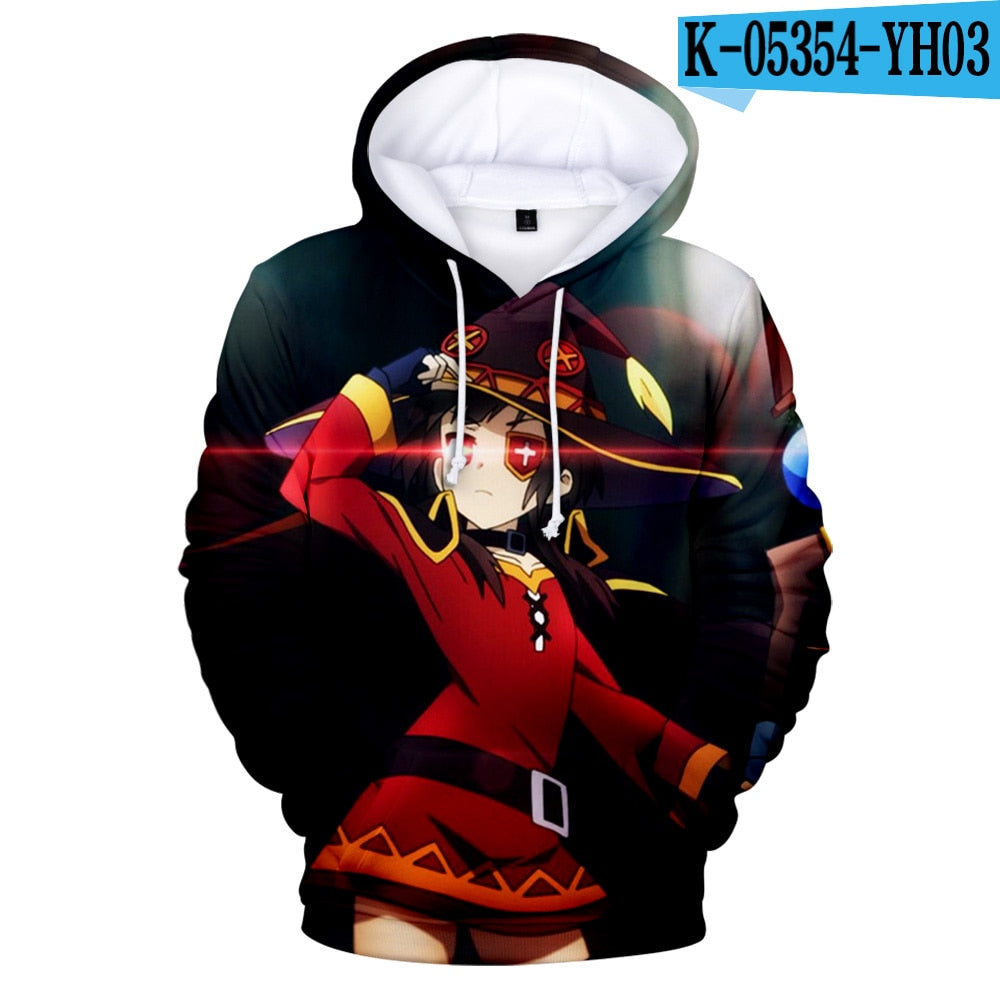 Manga Konosuba Megumin 3D Hoodie Unisex Anime Fantasy Land