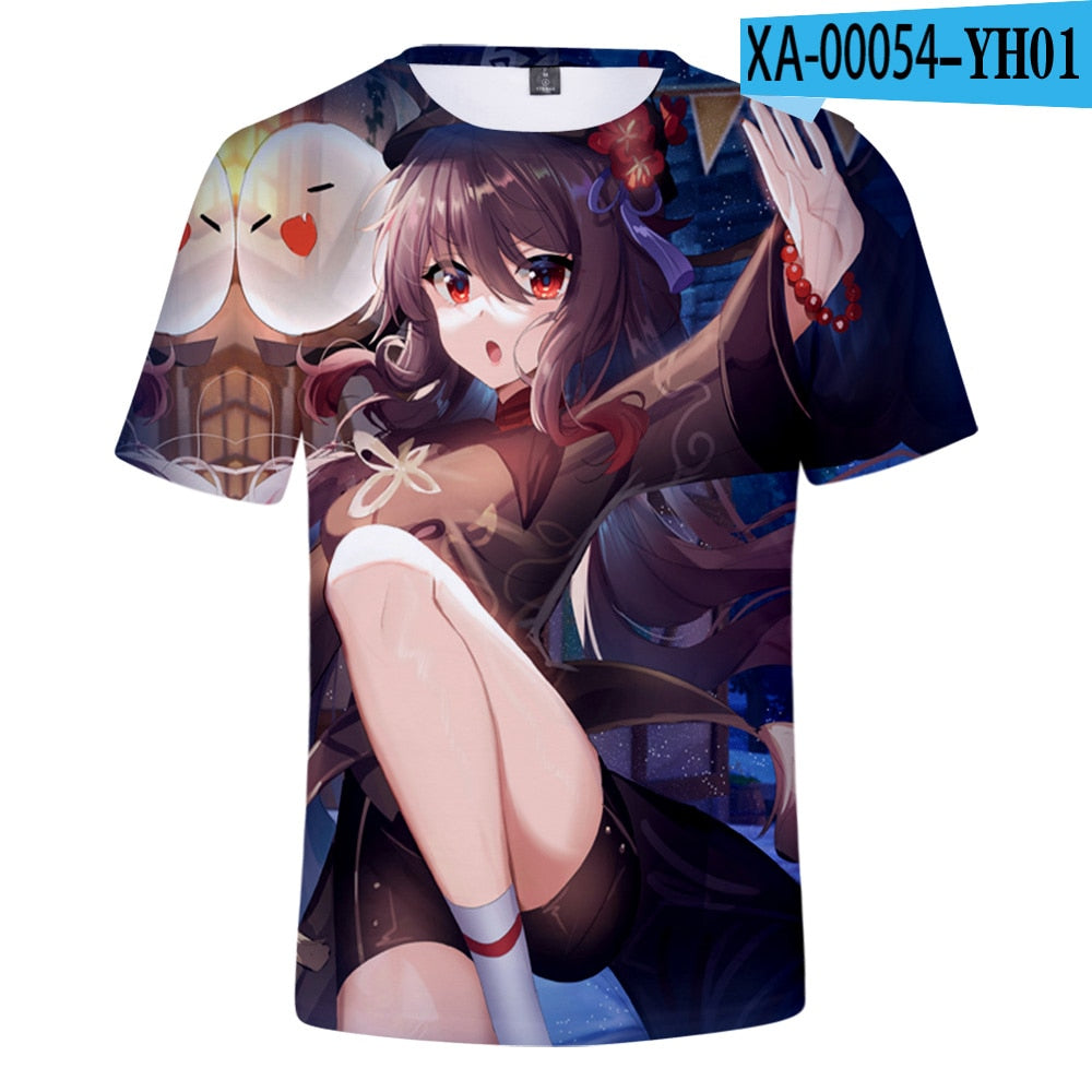 Game Genshin Impact Hu Tao 3D T-Shirts