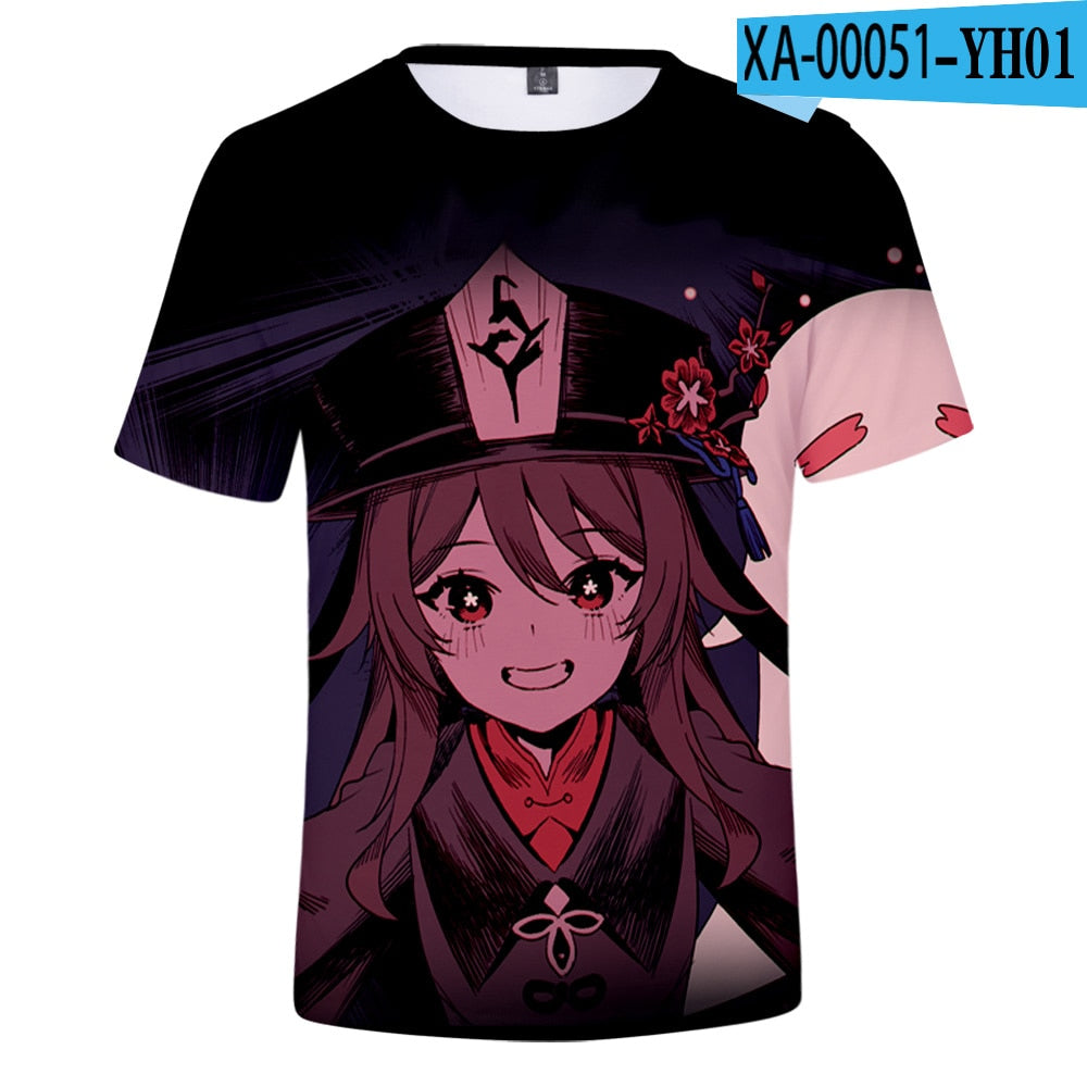 Game Genshin Impact Hu Tao 3D T-Shirts