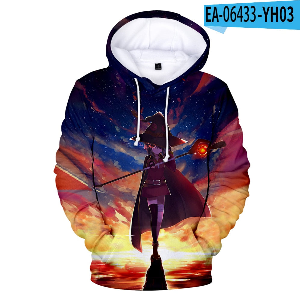 Manga Konosuba Megumin 3D Hoodie Unisex