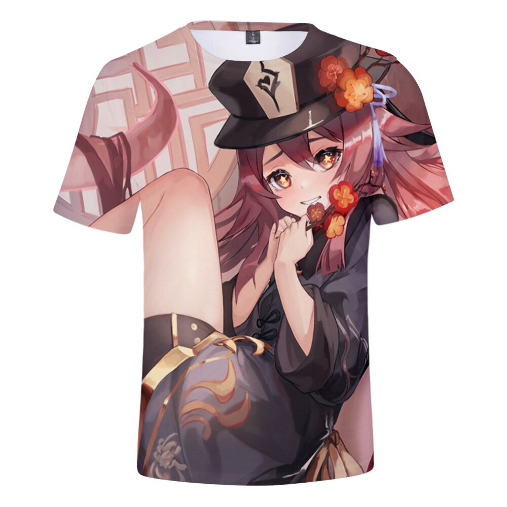 Game Genshin Impact Hu Tao 3D T-Shirts
