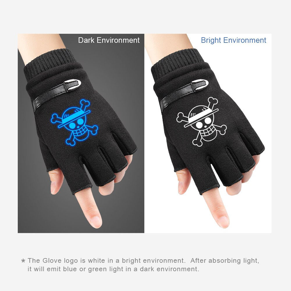 One Piece Pirate Luffy Skull Logo Gloves