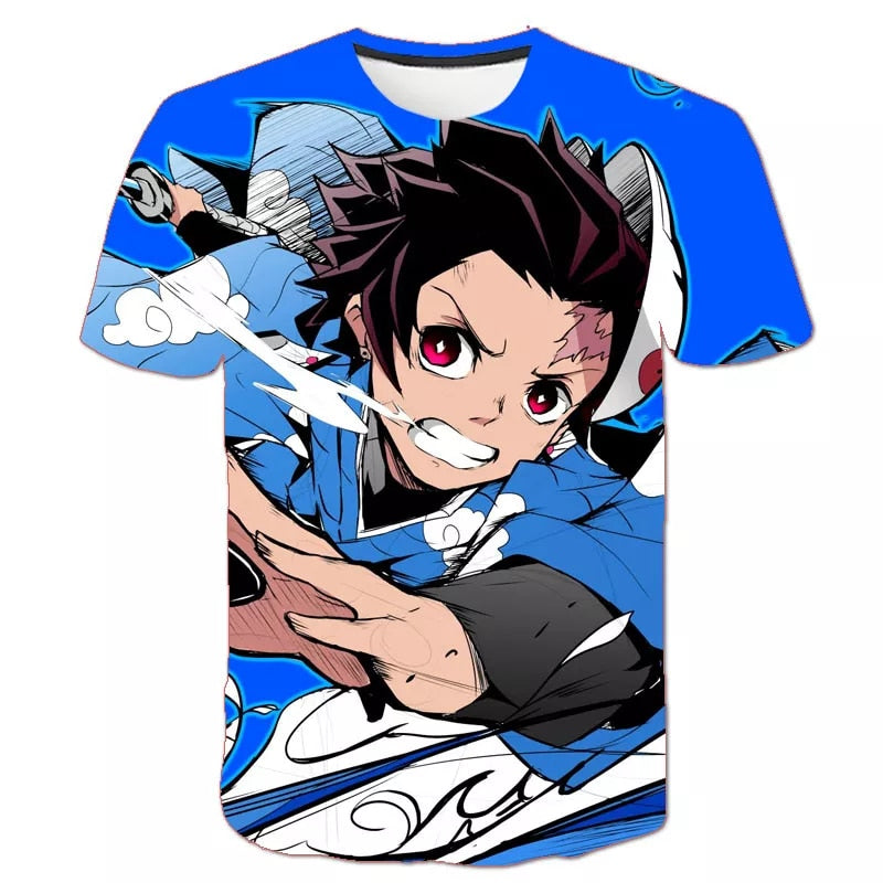 Demon Slayer 3D Printed Kids T-Shirt - Anime Fantasy Land