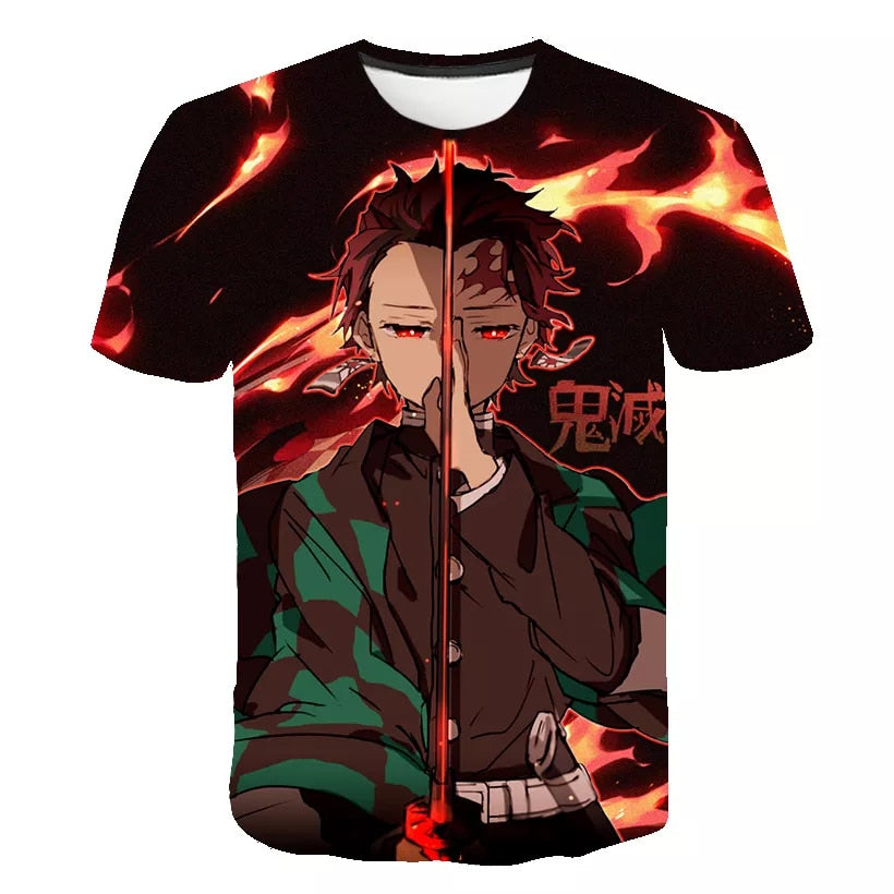 Demon Slayer 3D Printed Kids T-Shirt - Anime Fantasy Land