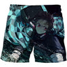 Demon Print Men's Casual Board Shorts - Anime Fantasy Land