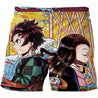 Demon Print Men's Casual Board Shorts - Anime Fantasy Land