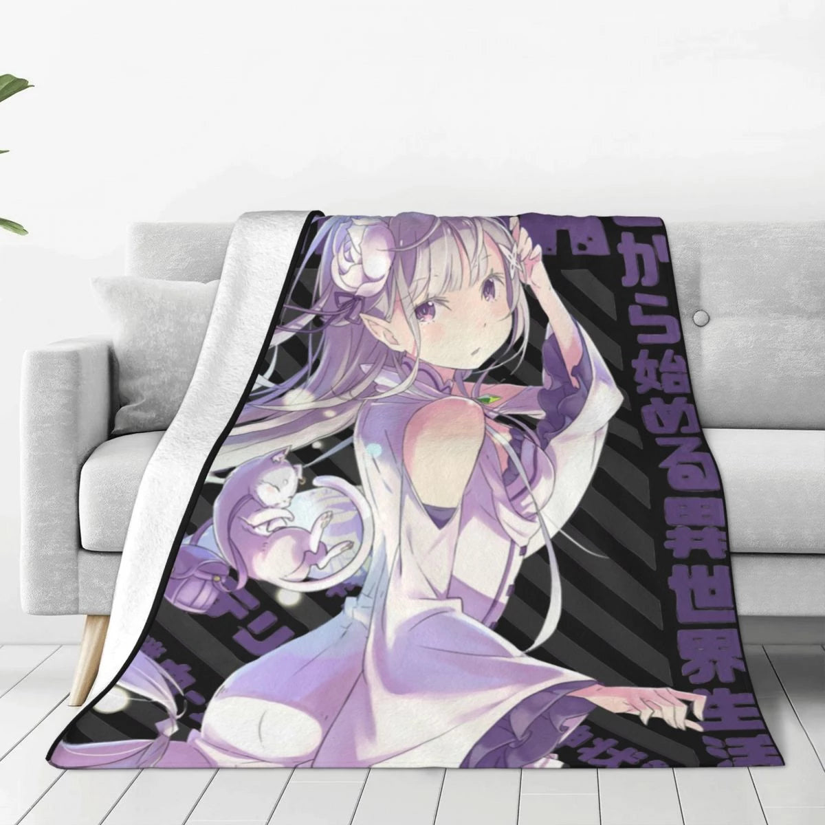 Re:Zero Fluffy Emilia Blanket - Anime Fantasy Land