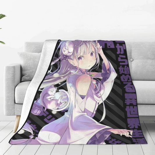 Re:Zero Fluffy Emilia Blanket - Anime Fantasy Land