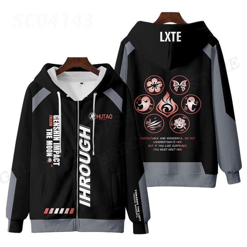 Genshin Impact Hutao 3D Print Hoodie