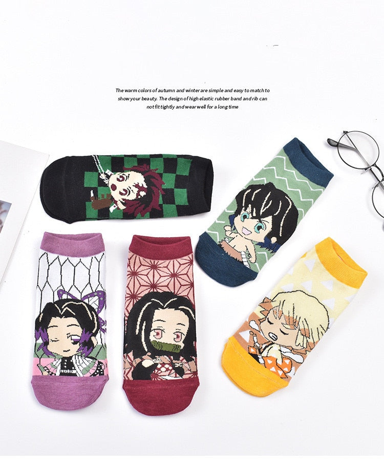 Demon Slayer 5 Pairs Socks - Anime Fantasy Land
