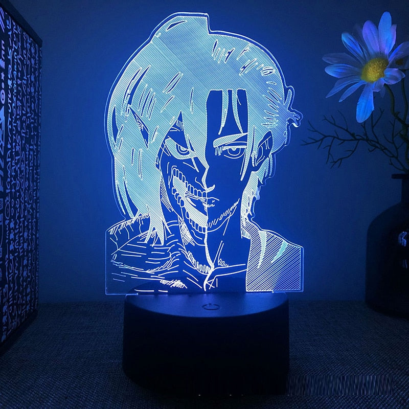 Attack On Titan Eren Yeager Jaeger 3d Led Lamp