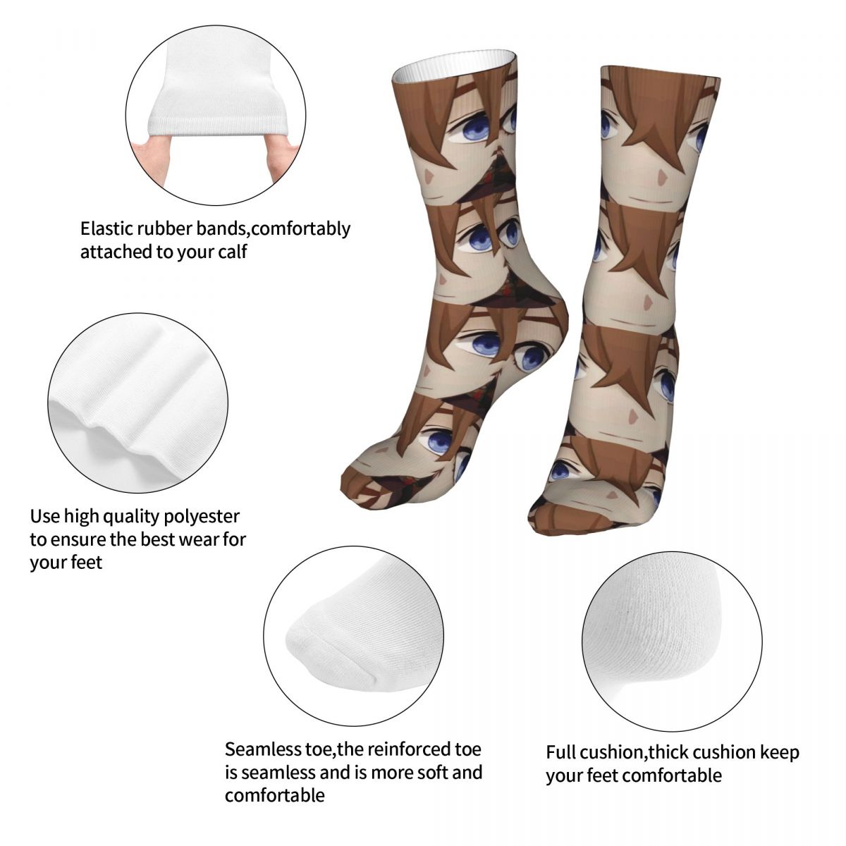 Genshin Impact Harajuku Cotton Women Socks