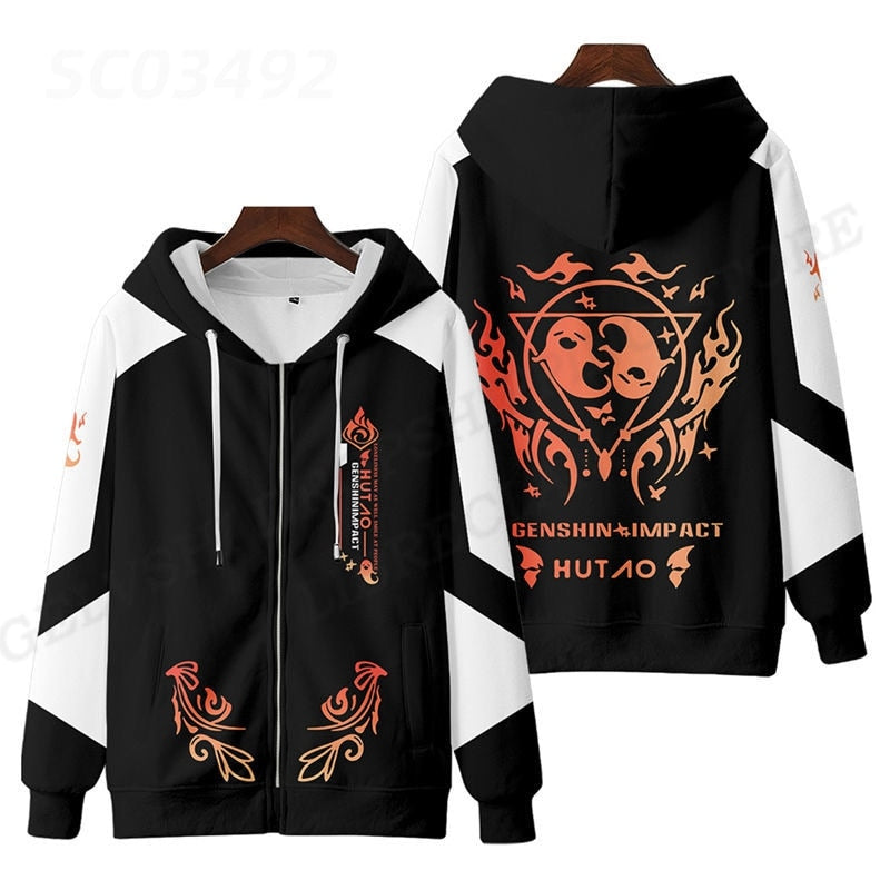 Genshin Impact Hutao 3D Print Hoodie