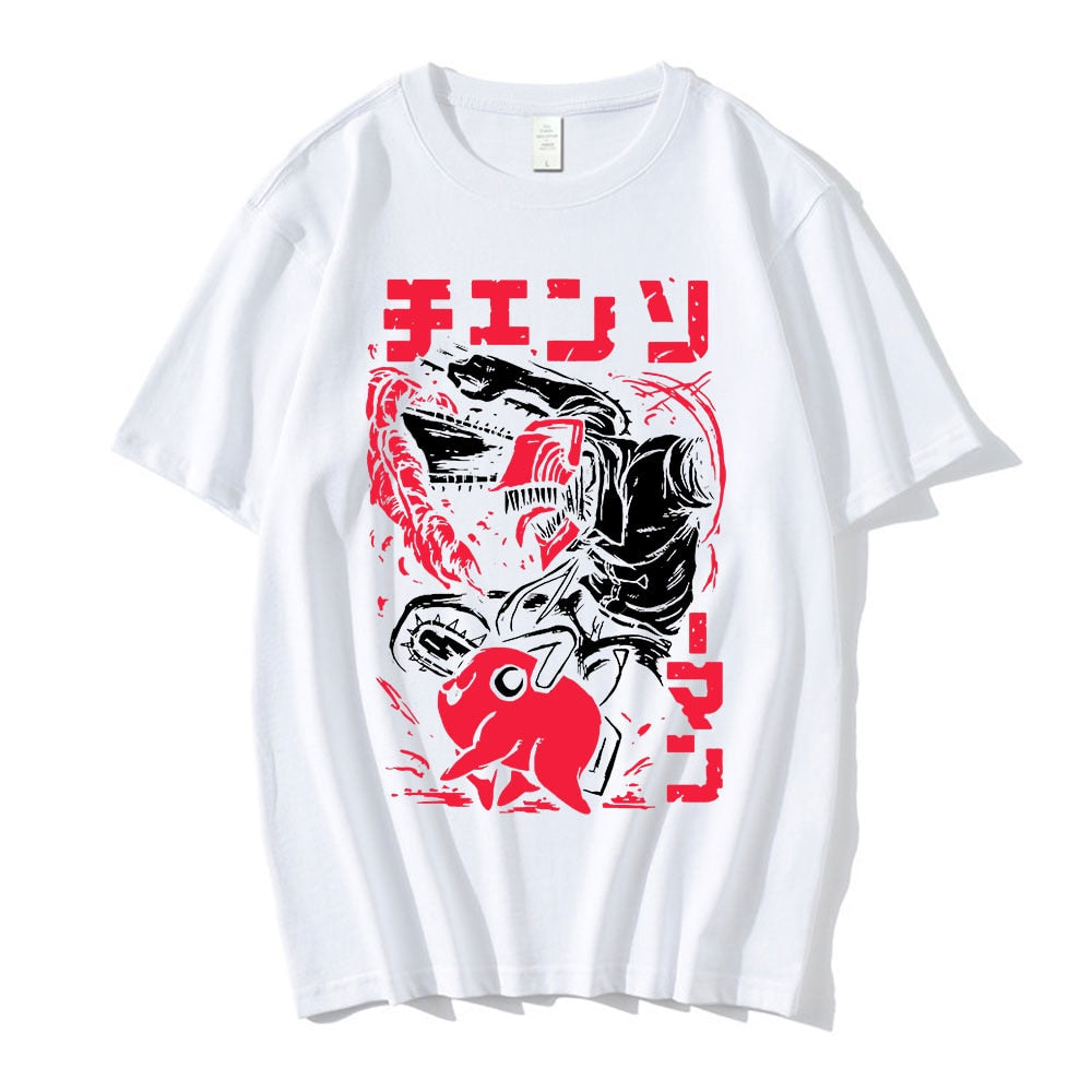 Chainsaw Manga Graphic Print Y2k T Shirt