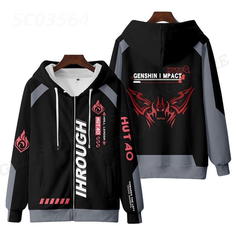 Genshin Impact Hutao 3D Print Hoodie