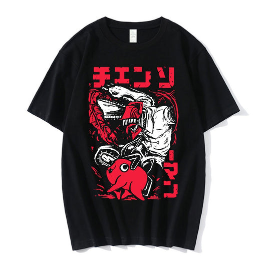 Chainsaw Manga Graphic Print Y2k T Shirt