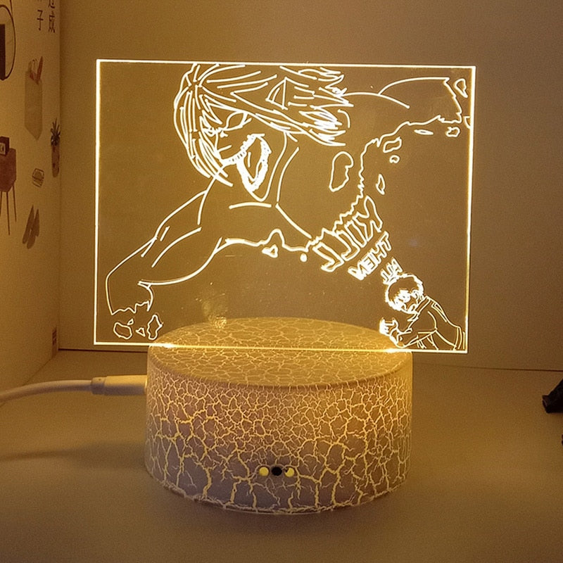 Attack On Titan Eren Yeager Jaeger 3d Led Lamp