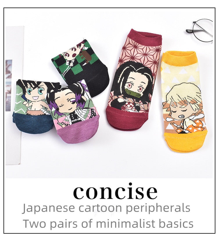 Demon Slayer 5 Pairs Socks - Anime Fantasy Land