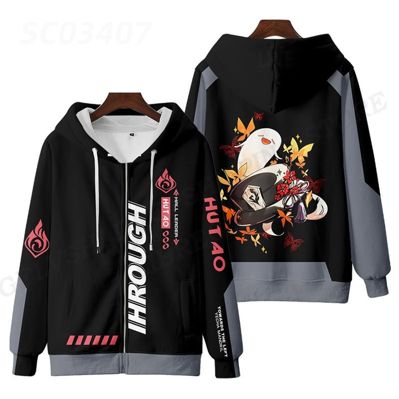 Genshin Impact Hutao 3D Print Hoodie
