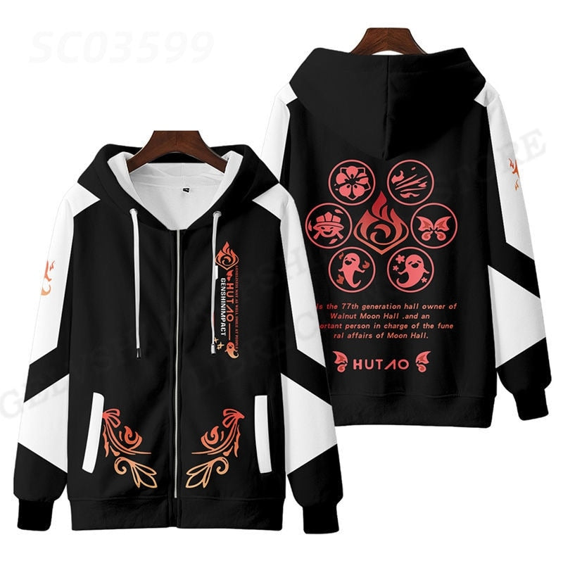 Genshin Impact Hutao 3D Print Hoodie